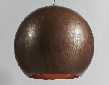 Плафон сферический медный коричневый натуральное патинирование 35 см