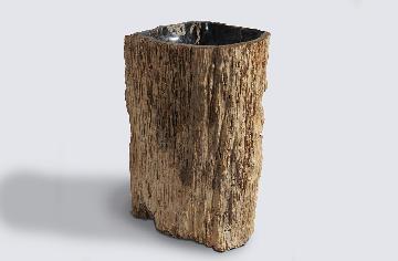 Раковина напольная из окаменелого дерева 90х57х42