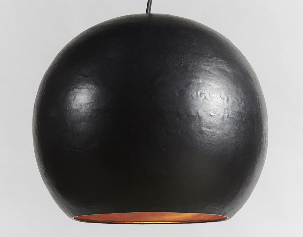 Плафон сферический медный черный 45 см