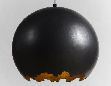 Плафон сферический медный черный неровный край 35 см
