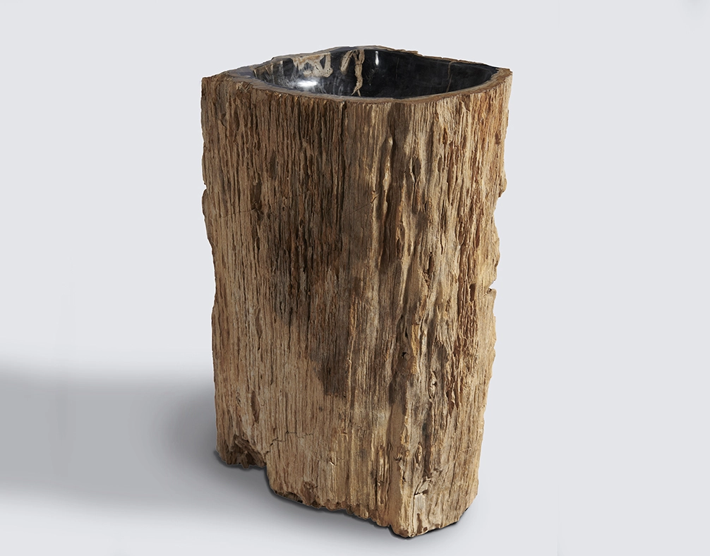 Раковина напольная из окаменелого дерева 90х57х42