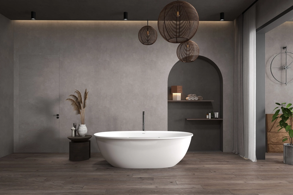 Ванна из искусственного камня ABBER Stein AS9631 белая матовая