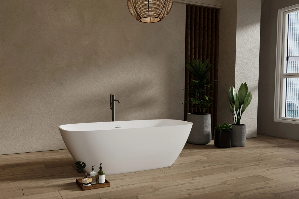 Ванна из искусственного камня ABBER Stein AS9632 белая матовая