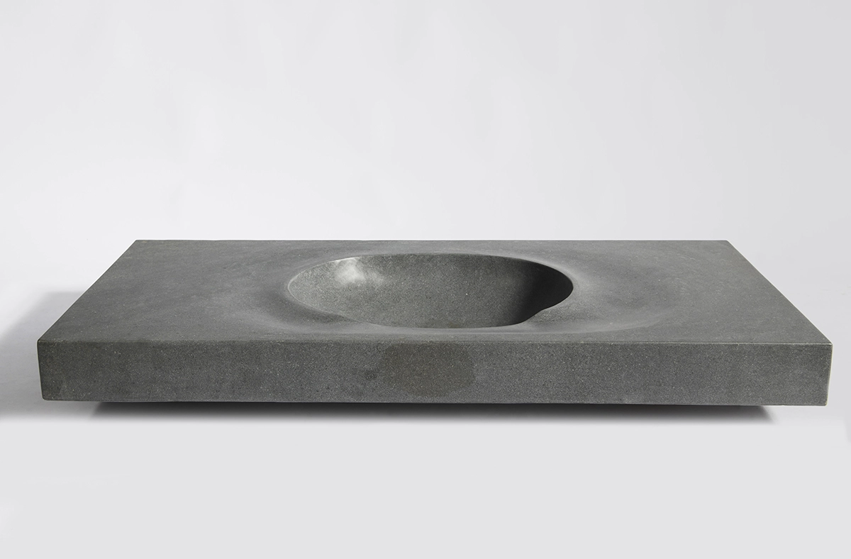 раковина со столешницей из речного камня 120х55х12