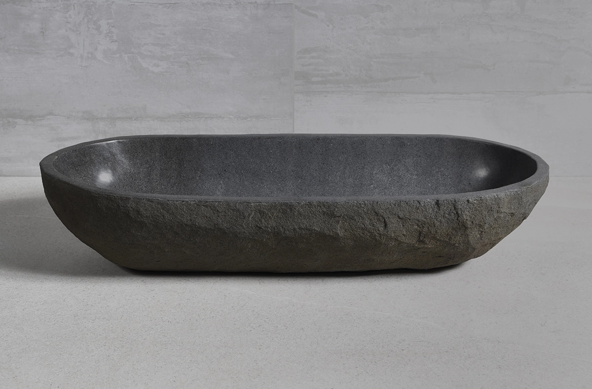 1RS1NO-04 раковина из речного камня 80x31x16