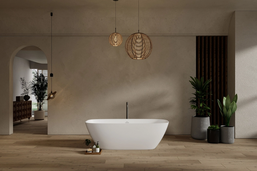 Ванна из искусственного камня ABBER Stein AS9632 белая матовая